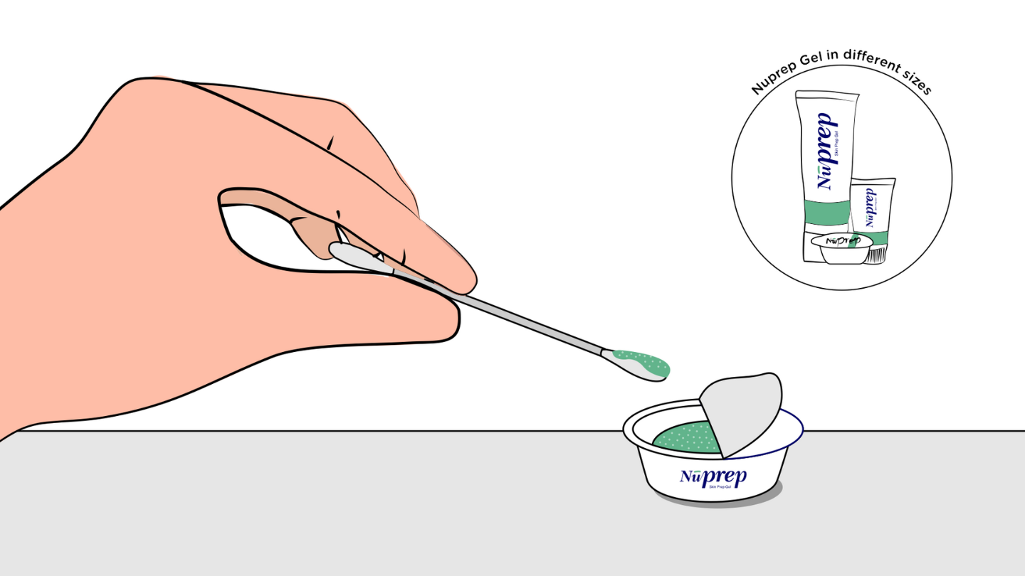 Mengoleskan Gel NuPrep